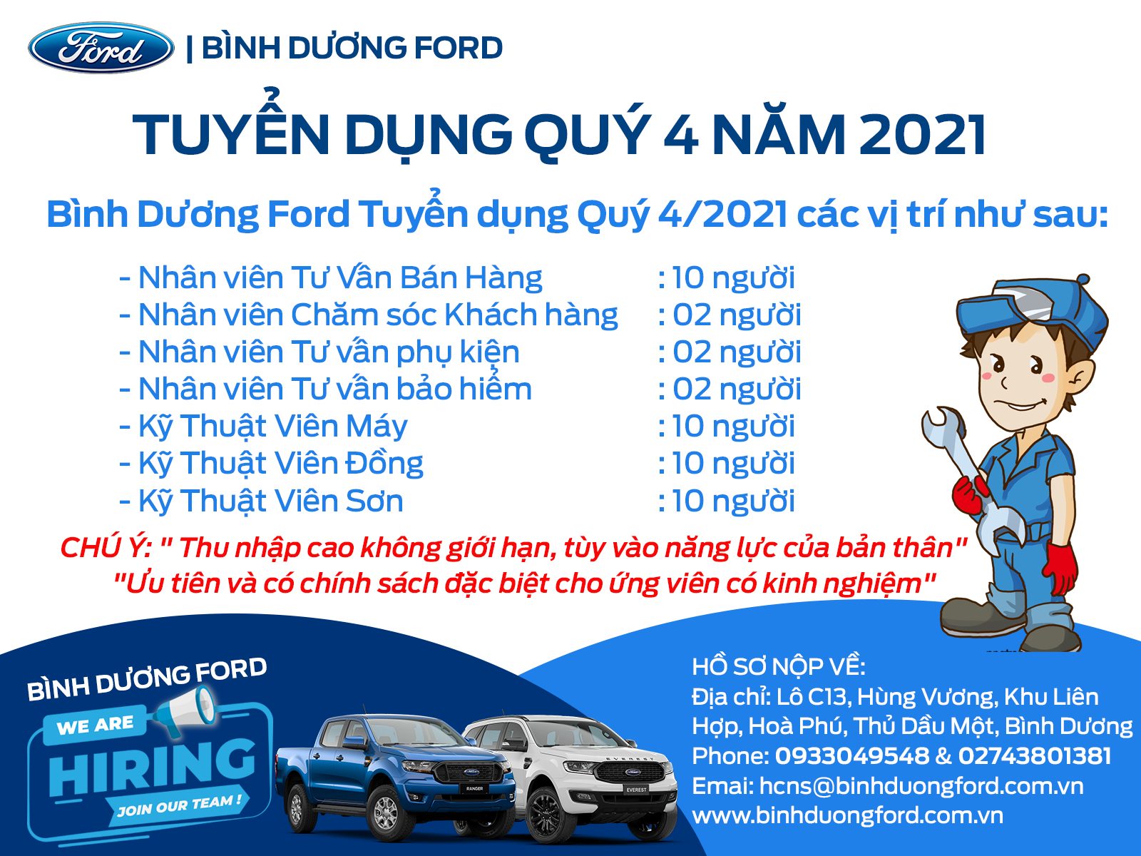 ford tuyển dụng