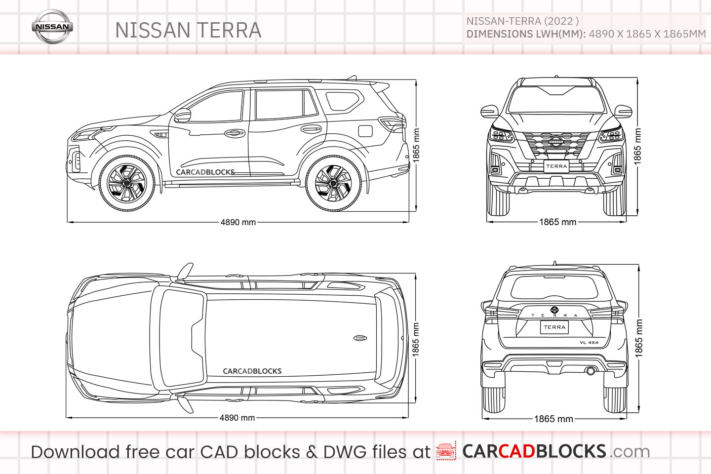 kích thước nissan terra - Hình 3