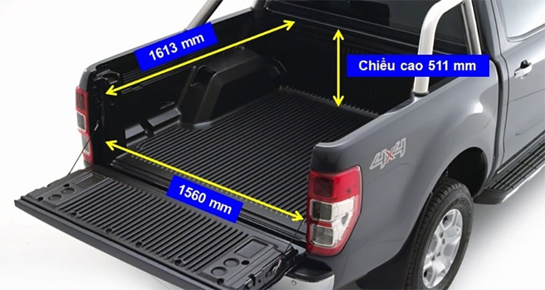 kích thước thùng xe bán tải ford ranger - Hình 2