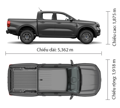 kích thước xe ford ranger xls - Hình 3