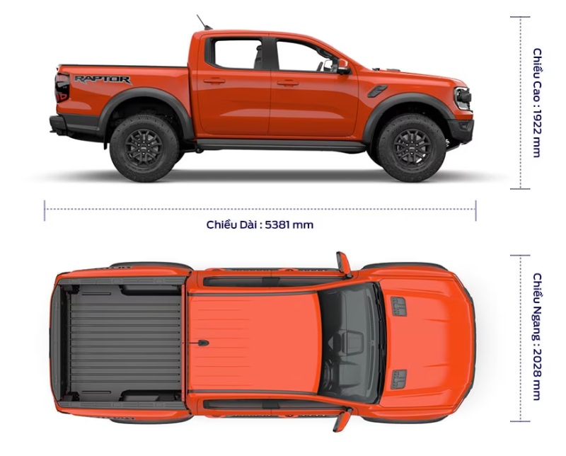 kích thước xe ford ranger xls - Hình 5