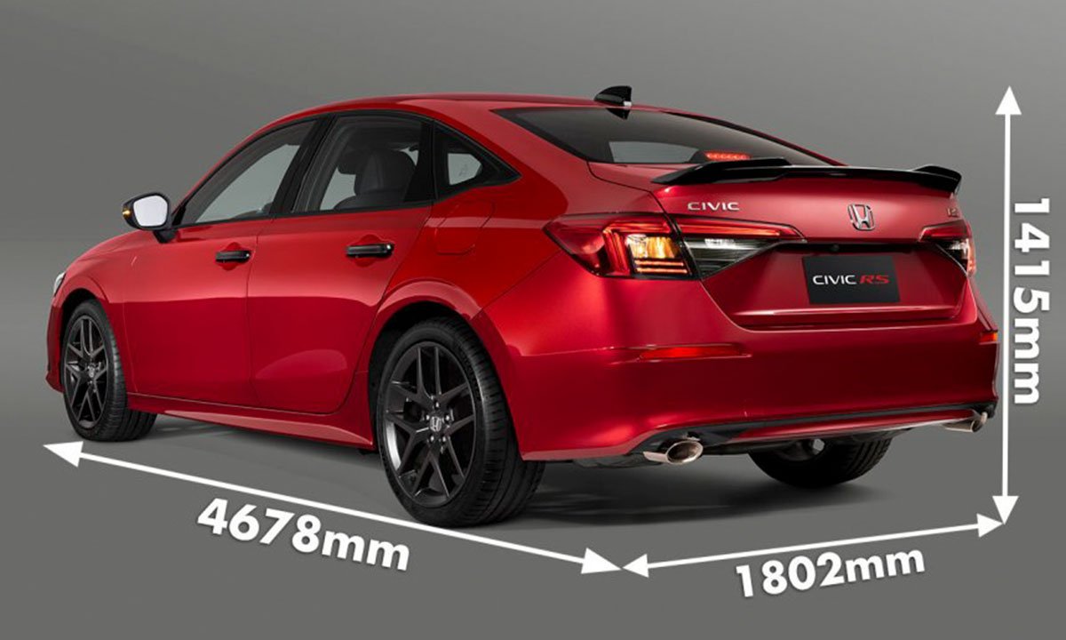 kích thước xe honda civic - Hình 3