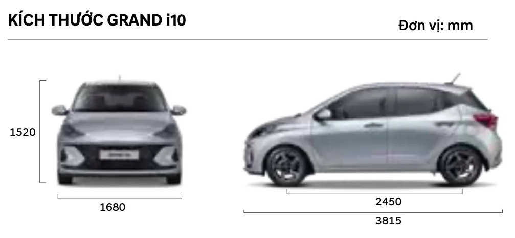 kích thước xe hyundai i10 - Hình 4