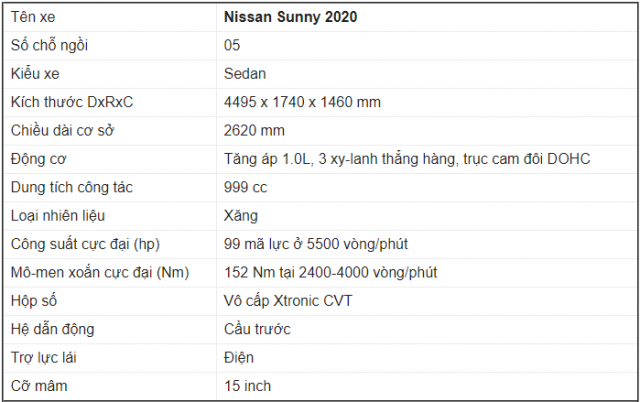 kích thước xe nissan sunny - Hình 4