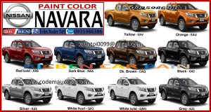 mã màu nissan navara