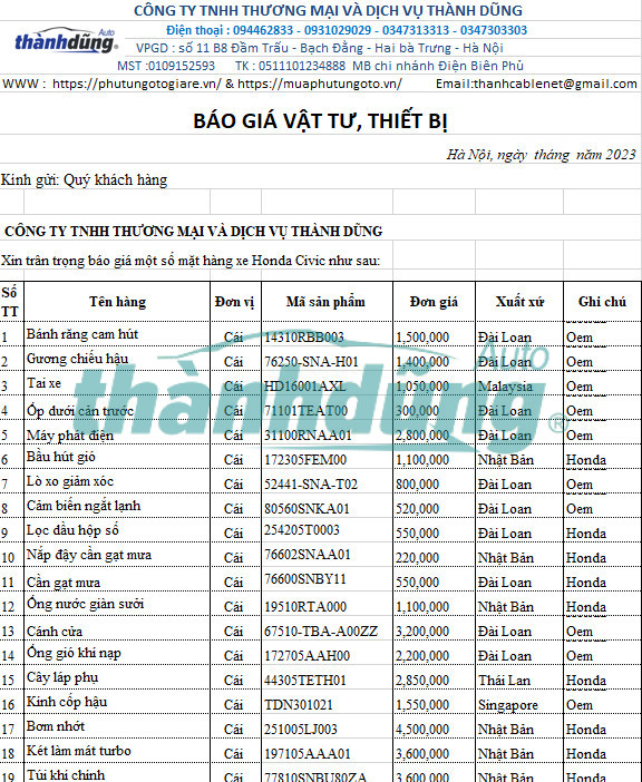 phụ tùng honda civic tp hcm - Hình 3