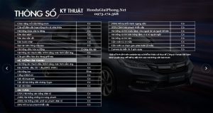 thông số honda accord 2018