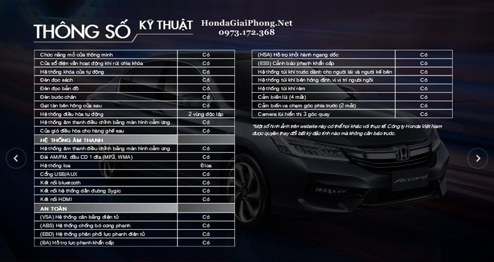 thông số honda accord 2019 - Hình 3