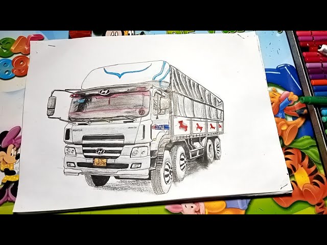 vẽ xe tải hyundai - Hình 4