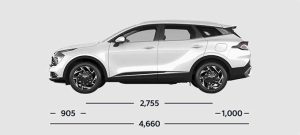 kia sportage chiều dài