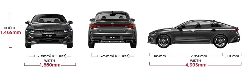 kích thước xe kia k5 - Hình 4