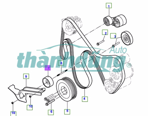 sơ đồ dây curoa kia sorento - Hình 1