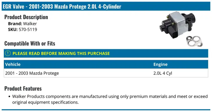 Van Egr Trên Mazda Protege 2003: Chức Năng, Dấu Hiệu Hỏng Hóc Và Cách Khắc Phục