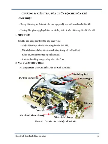 Hướng Dẫn Chi Tiết: Cách Sửa Chữa Chế Hoà Khí Xe Mazda Đúng Cách