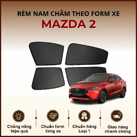 Hướng Dẫn Lắp Đặt Rèm Che Nắng Mazda 2 Chuẩn Nam Châm Cho Mọi Phiên Bản