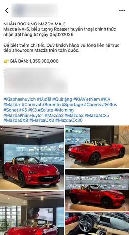 Mazda Mx-5: Giá Xe, Phiên Bản Và Những Điều Cần Biết Tại Việt Nam