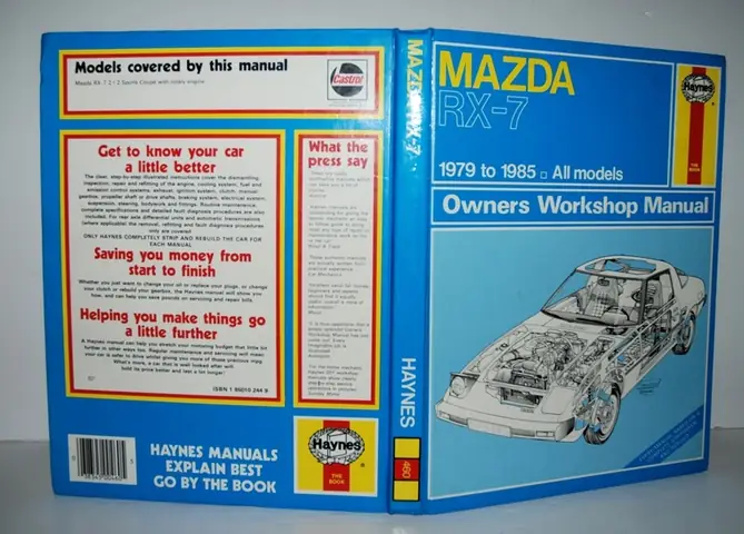 Hướng Dẫn Tra Cứu & Sử Dụng Sổ Tay Sửa Chữa Ô Tô John Harold Haynes Cho Mazda Rx-7