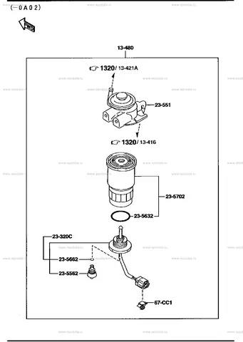 Hướng Dẫn Thay Bộ Lọc Nhiên Liệu Diesel Mazda Bongo Chuẩn Oem