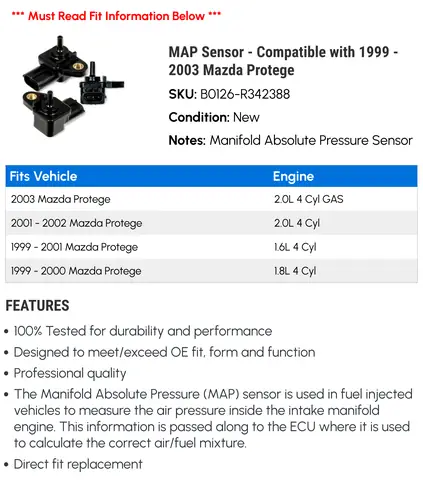 Cảm Biến Map Mazda Protege 2000-2003: Vị Trí & Cách Thay Thế