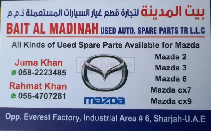 Top Nhà Cung Cấp Phụ Tùng Mazda Uy Tín Tại Sharjah