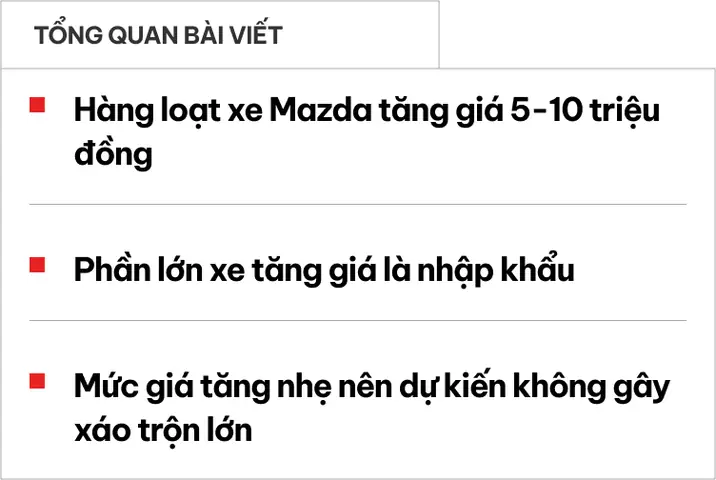 Mazda Tăng Giá: Nguyên Nhân, Tác Động Và Cách Xử Lý