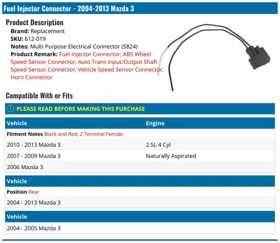 Replacement Fuel Injector Connectors Mazda 3: Hướng Dẫn Toàn Diện Từ A-z