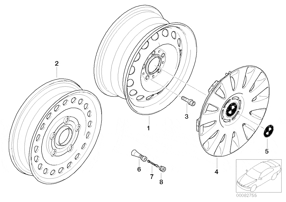 bmw e46 wheel size
