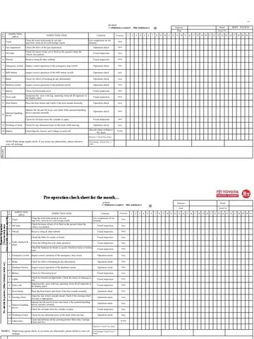 Check Sheet Toyota: Công Cụ Quản Lý Chất Lượng Hiệu Quả Trong Sản Xuất Ô Tô Check Sheet Toyota: Công Cụ Quản Lý Chất Lượng Hiệu Quả Trong Sản Xuất Ô Tô
