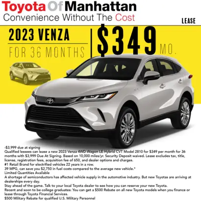 Manhattan Toyota Lease: Hướng Dẫn Toàn Diện Để Bạn Đạt Được Ưu Đãi Tốt Nhất Manhattan Toyota Lease: Hướng Dẫn Toàn Diện Để Bạn Đạt Được Ưu Đãi Tốt Nhất