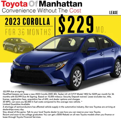 Manhattan Toyota Lease: Hướng Dẫn Toàn Diện Để Bạn Đạt Được Ưu Đãi Tốt Nhất Manhattan Toyota Lease: Hướng Dẫn Toàn Diện Để Bạn Đạt Được Ưu Đãi Tốt Nhất
