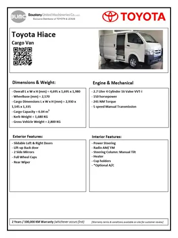 Toyota Hiace Specifications: Đánh Giá Chi Tiết Các Thông Số Kỹ Thuật, Tính Năng Và Lựa Chọn Phù Hợp Toyota Hiace Specifications: Đánh Giá Chi Tiết Các Thông Số Kỹ Thuật, Tính Năng Và Lựa Chọn Phù Hợp