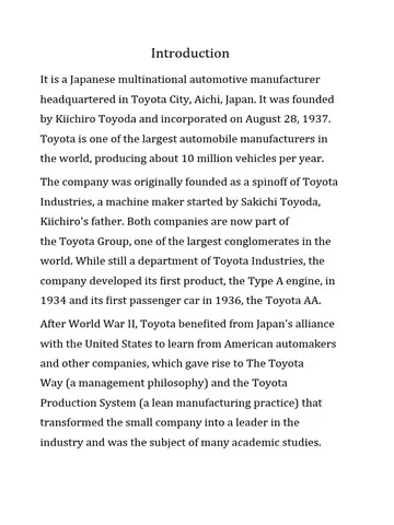 Toyota Introduction: Lịch Sử, Sản Phẩm Và Định Hướng Tương Lai