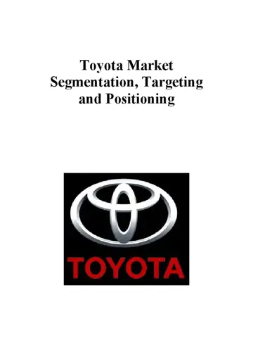 Toyota Market Segmentation: Chiến Lược Phân Khúc Thị Trường Đa Dạng Và Hiệu Quả Toyota Market Segmentation: Chiến Lược Phân Khúc Thị Trường Đa Dạng Và Hiệu Quả