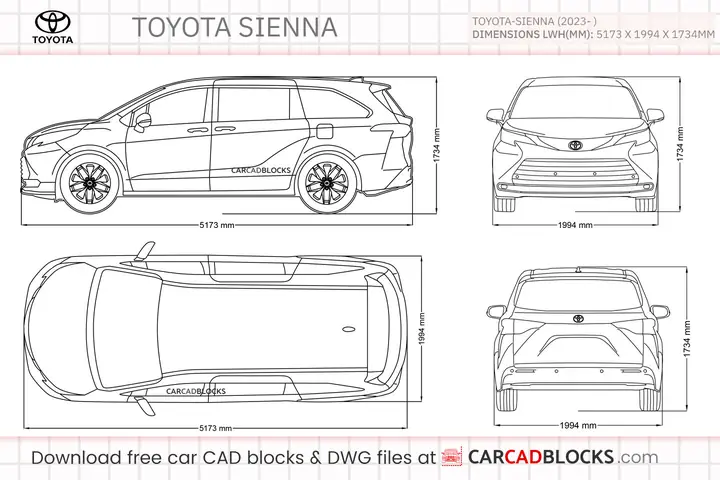 Toyota Sienna Dimensions: Kích Thước Chi Tiết Và Thông Số Quan Trọng Toyota Sienna Dimensions: Kích Thước Chi Tiết Và Thông Số Quan Trọng