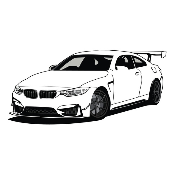 bmw black and white - Hình 3
