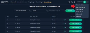đăng ký đấu giá biển số
